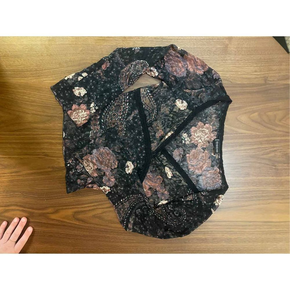 Y2K Bebe Paisley Sheer Long-sleeve Top